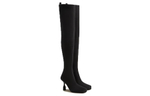 HERMES Hurricane Suede Over the knee Boots 9.5cm Women"s Black