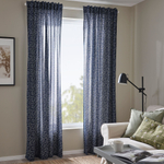 Комплект штор IKEA TRYSTAVMAL (ТРИСТЯВМАЛЬ), Темно-синий с рисунком, 145x250 см, 2 шт