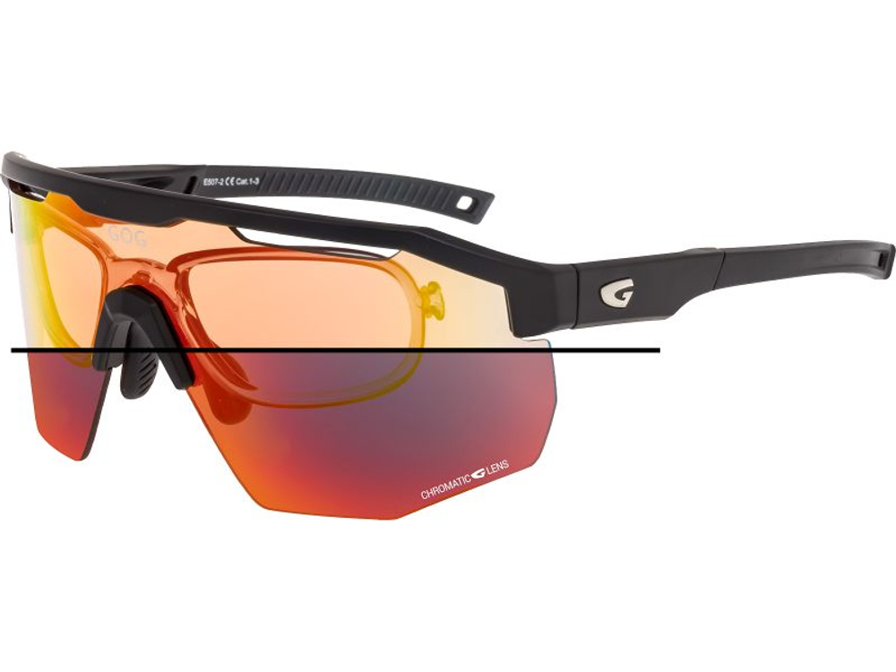 Спортивные очки с диоптриями GOG Argo С / Matt Black / Photochromic Red Lens