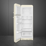 Отдельностоящий кремовый двухкамерный холодильник Smeg FAB30LCR5
