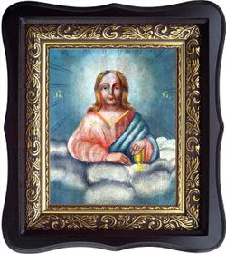 Спас на облацех. Икона Иисуса Христа на холсте.