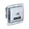 Розетка USB Glossa тип C 65Вт QC PD высокоскор. ЗУ механизм алюм. SE GSL000327