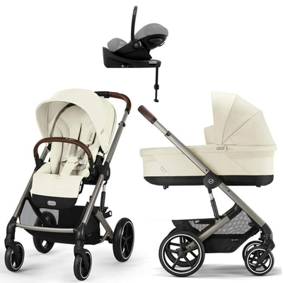 Коляска Cybex Balios S Lux TPE complete Cloud G Stone Grey Plus Base G 4 в 1 Seashell Beige с дождевиками