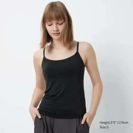 UNIQLO ТОП-БЮСТГАЛЬТЕР НА ТОНКИХ БРЕТЕЛЯХ, ЧЕРНЫЙ