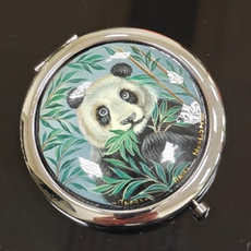 Двустороннее зеркало "Панда" с ручной росписью