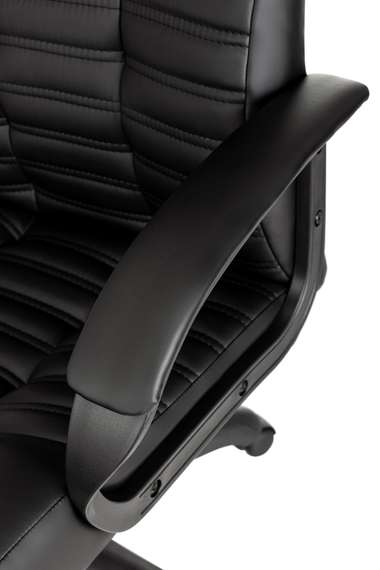 Кресло руководителя Бюрократ KB-10 черный эко.кожа крестов. пластик