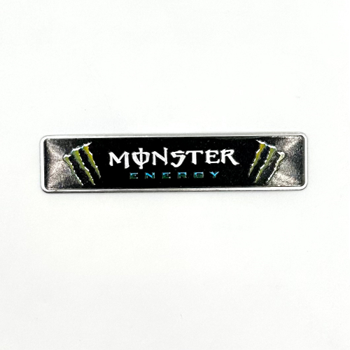 Наклейка Monster Energy объемная полиуретановая (шильдик Монстер энерджи, 12х2см). Черная с принтом