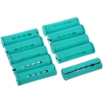 Бигуди-коклюшки 10шт с фиксирующими резинками «VOLNA», цвет мятный, d-2,5см (пакет с подвесом)