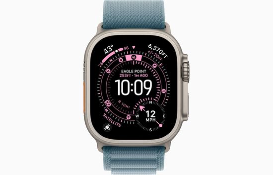 Умные часы Apple Watch Ultra 3, 49 мм, Natural Titanium Light Blue Alpine Loop S