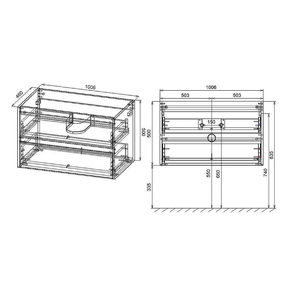 Тумба с раковиной Vincea Gio 1000 VMC-2G100CO/VBS-13100 тёмный дуб/раковина белая