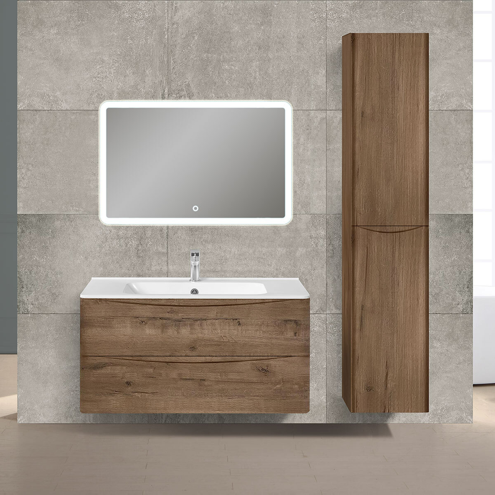 База под раковину Paola 1000 подвесная, 2 выкатных ящика soft close, V.Oak, , шт