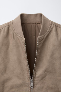 ZARA ЖИЛЕТ ИЗ ТВИЛА С НАШИВКОЙ, БЕЖЕВЫЙ