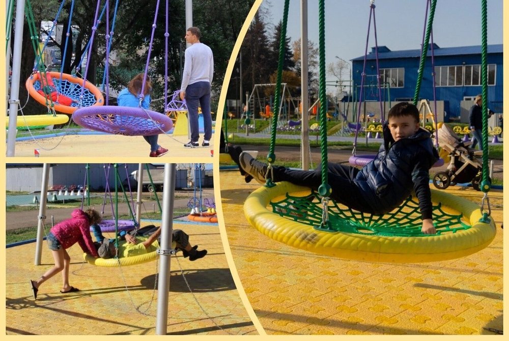 Качели гнезда Ø 100 высотой 300 см, диаметр крепления на трубу 76 мм