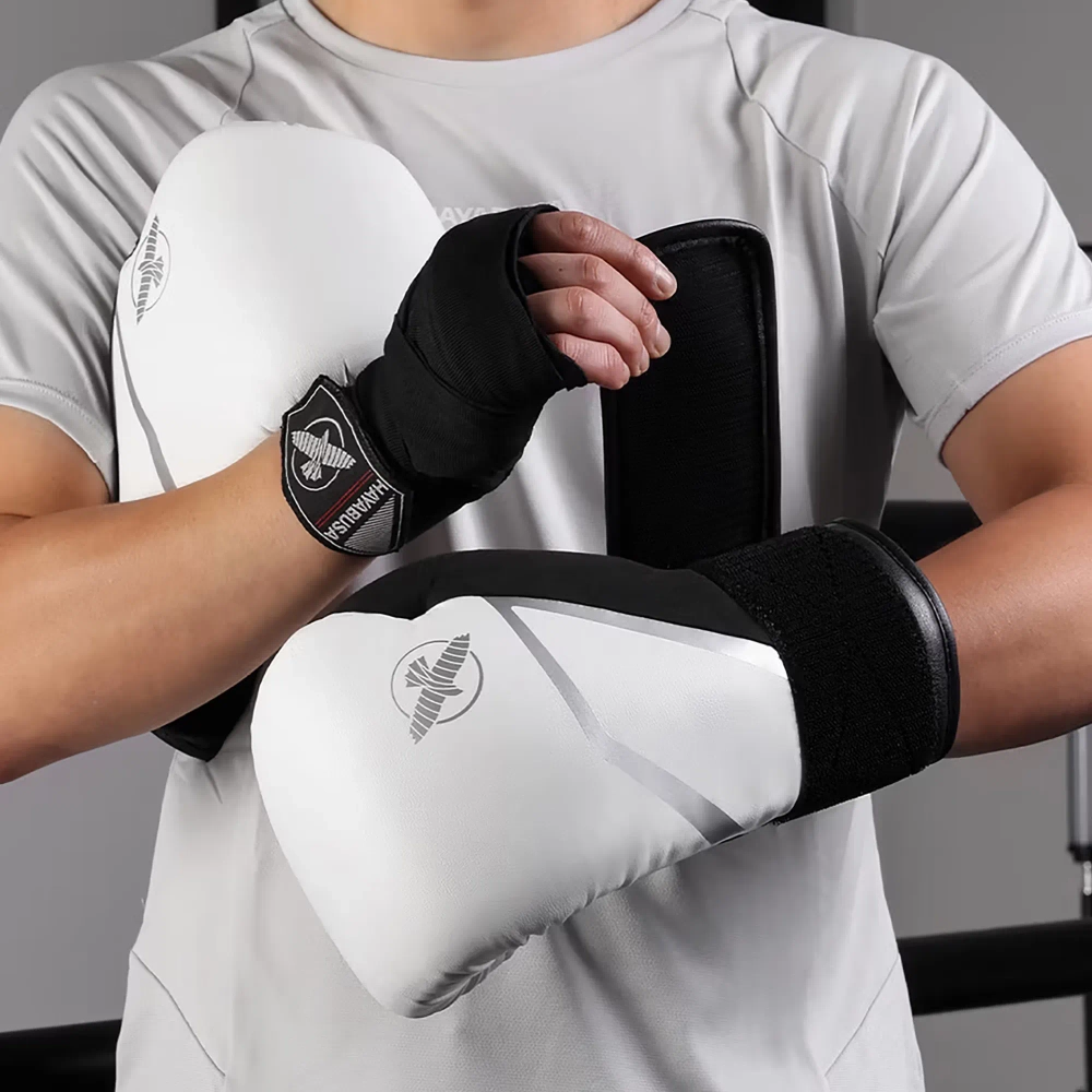 Боксёрские перчатки Hayabusa E1 Boxing white/silver