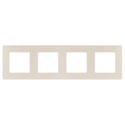 Рамка для розеток и выключателей ЭРА Серия 12 12-5104-02 на 4 поста, Сатин, слоновая кость