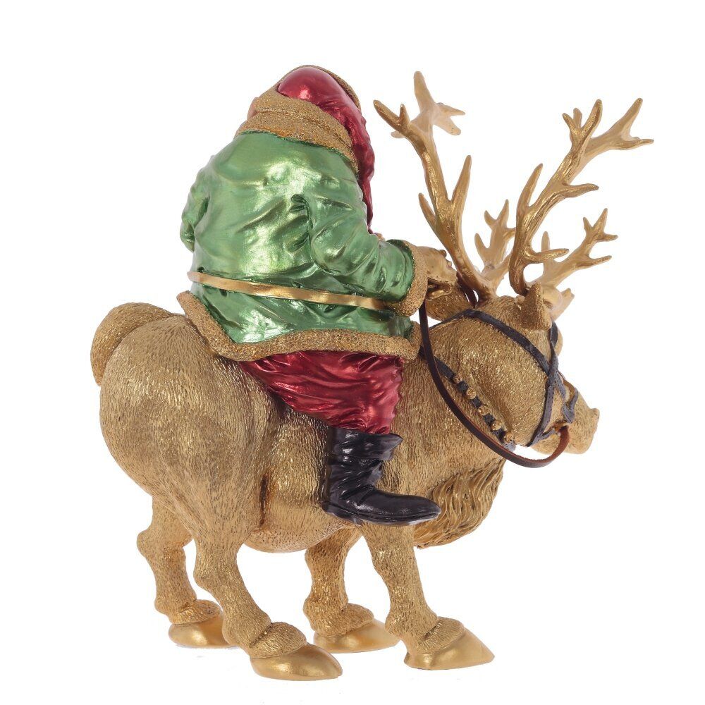 GAEM Фигурка декоративная "Дед Мороз на олене", L22 W15 H24 см