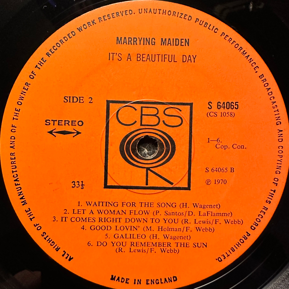 It's A Beautiful Day - Marrying Maiden (Англия 1970г.)