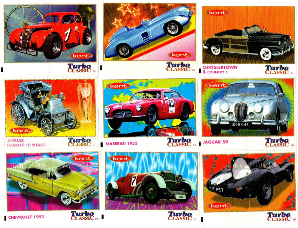 Вкладыши от жвачки Turbo Classic - Турбо Классик. 20 штук без повторов. Серия 71 - 140