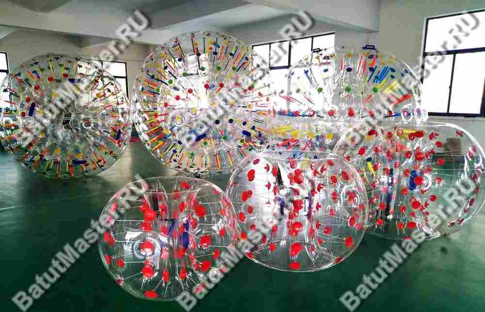 Бампербол ТПУ, диаметр 1 м, с красными держателями