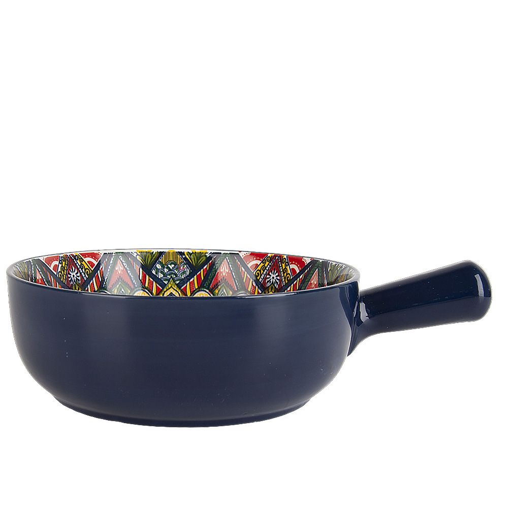 Кокотница с ручкой " " (синий) 21.5х16х5.8см (подарочная упаковка)