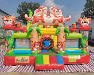 Коммерческий надувной батут «Тигриная страна 2», 10*5*5 м.