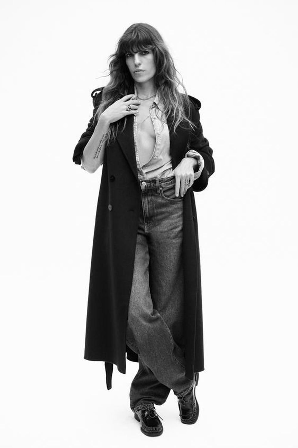 ZARA ДЖИНСЫ СО СРЕДНЕЙ ПОСАДКОЙ — ZW COLLECTION, СИНИЙ