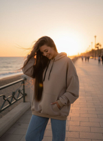 Толстовка женская худи с капюшоном оверсайз хлопок