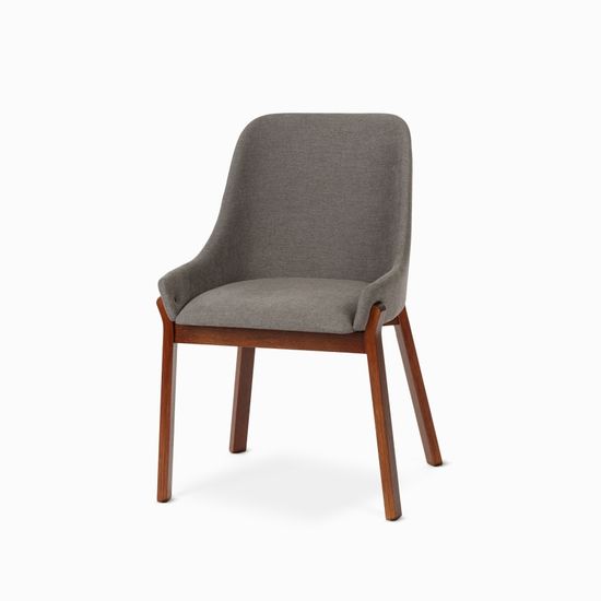 Стул Safia темно-серая ткань и деревянные ножки 