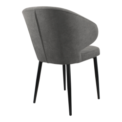 Стул "Милтон" (арт. 357), велюр Бренди В28 антрацит, ножка круглая черная