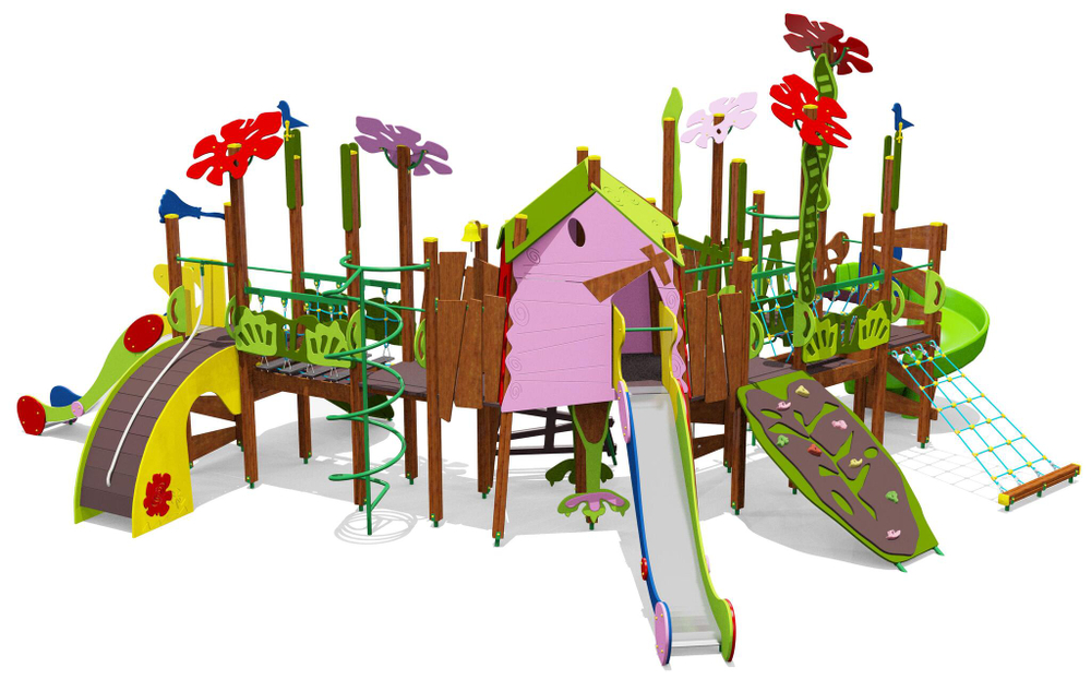 Игровой комплекс Дом Бабы-Яги для детей 4-6 лет для уличной площадки
