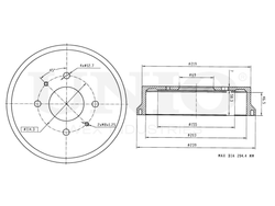 Барабан тормозной задний UNIO BRD-10029