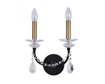 Бра 2*E14 3972/A black+brass матовый черный/латунь ANASTASIA Newport