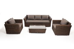 "Капучино" лаунж-зона из искусственного ротанга (гиацинт), цвет коричневый