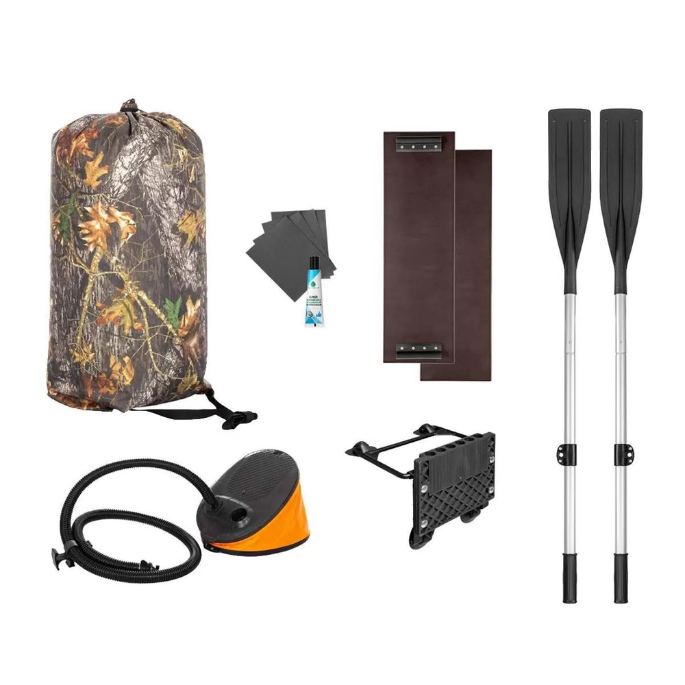 Лодка надувная для рыбалки Тонар Шкипер А280 надувное дно зеленый