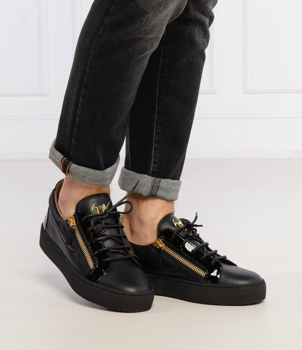 Кожаные кроссовки s logoball Giuseppe Zanotti - черный(RU00010)