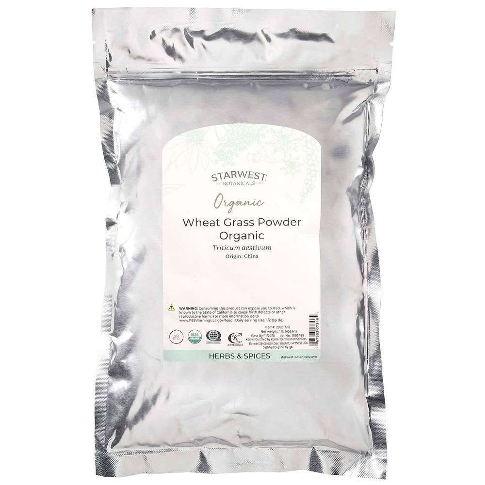 Starwest Botanicals, Органическая трава пшеницы в порошке, 1 фунт (453,6 г)