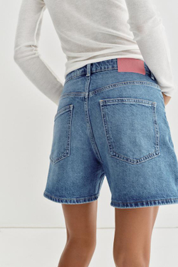 ZARA ШОРТЫ Z1975 MOM FIT, ВЫЦВЕТШИЙ СИНИЙ