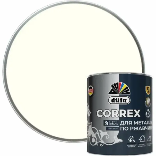 Грунт-эмаль Dufa CORREX 3 в 1 для металла по ржавчине RAL-9010 белый