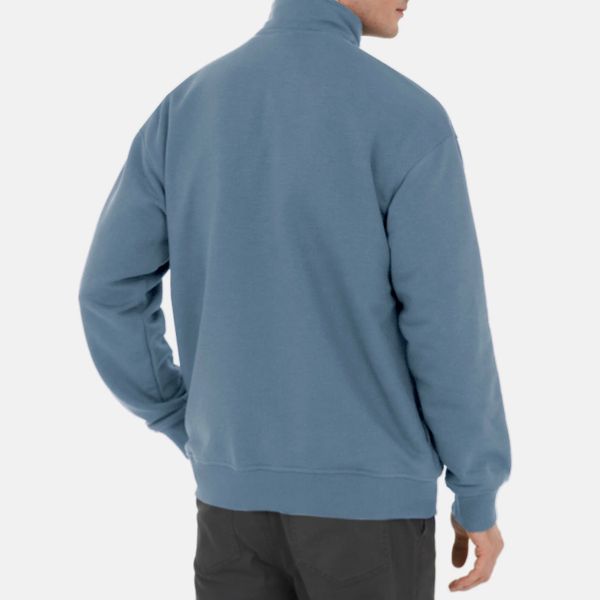 Толстовка с молнией у горла синяя - фото 3