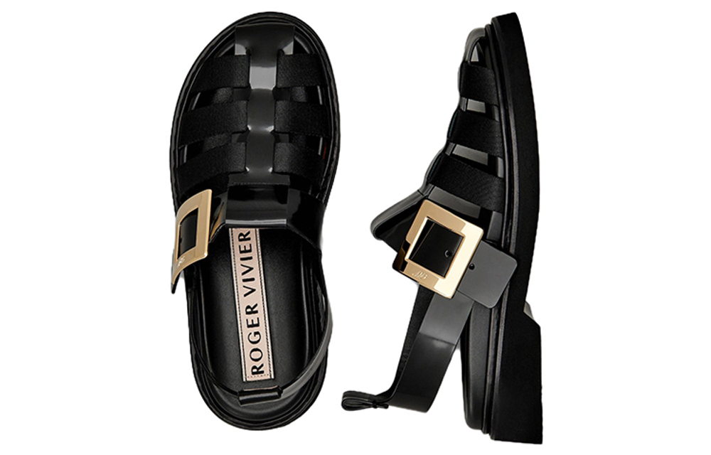 Roger Vivier Rangers Roman Sandals Women"s Black