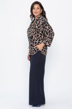 Костюм брючный Осенний шик (синий/лео) К14282-7М LT Collection