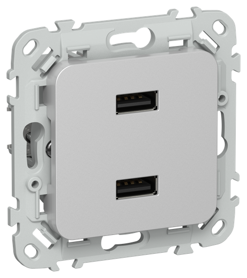 FLITE Розетка USB A+A 3,1А РЮ-2-ФлА алюминий IEK