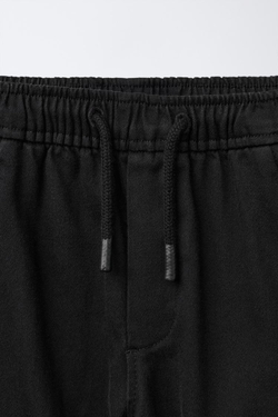 ZARA БРЮКИ-ДЖОГГЕРЫ КАРГО С ЭТИКЕТКОЙ, ЧЕРНЫЙ