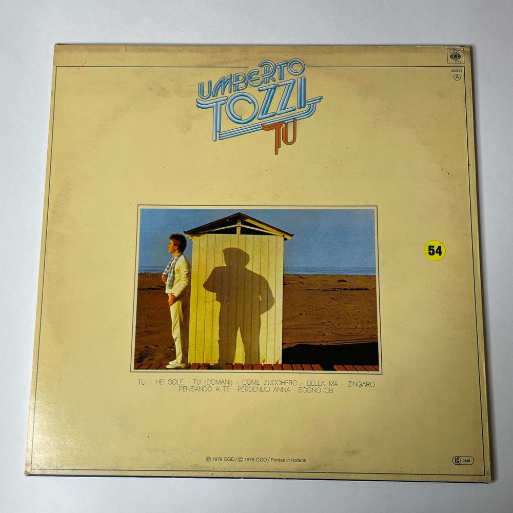 Винтажная виниловая пластинка LP Umberto Tozzi Умберто Тоцци Tu (Holland 1978)