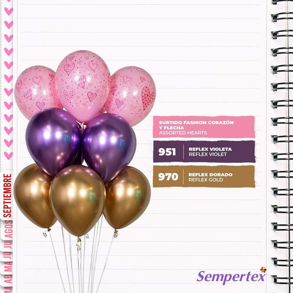 Шар (12''/30 см) Reflex, Зеркальный блеск, Фиолетовый (951), хром, 10 шт.