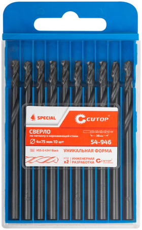 Сверло по металлу Cutop Special, HSS-G, 4 х 75/38 мм (1 шт)