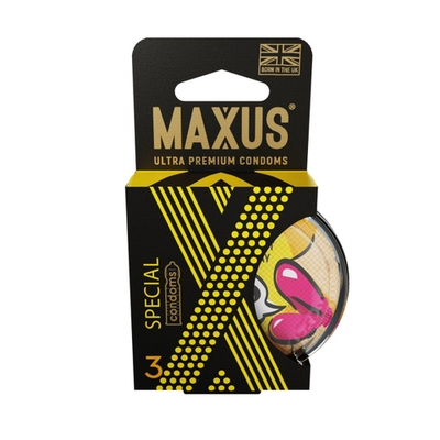 Презервативы MAXUS Special №3 в пластиковом кейсе, точечно-ребристые X-Edition, 3 шт