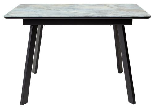 Стол АРУБА 140 нераздвижной МАГЕЛЛАН, стекло/ ЧЕРНЫЙ каркас