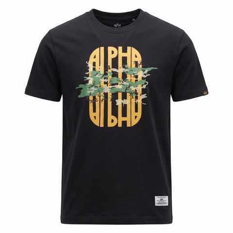 Футболка Alpha Industries Alpha Camo Tee Black (Черная)
