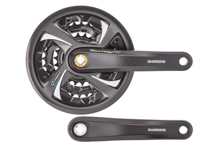 Шатуны SHIMANO Toumey FC-TX801 42/32/22T 170мм под квадрат, черные арт.580286